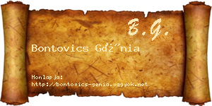 Bontovics Génia névjegykártya